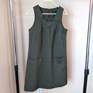 Sleeveless olive dress